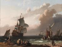 Cover image for Coastal Scene with a Man-Of-War and other Vessels, 1692