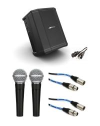 Cover image for PA System - Small Venue: S1 Pro Multi-position PA System with Battery, Bluetooth & Two 20' SM58 Wired Microphones